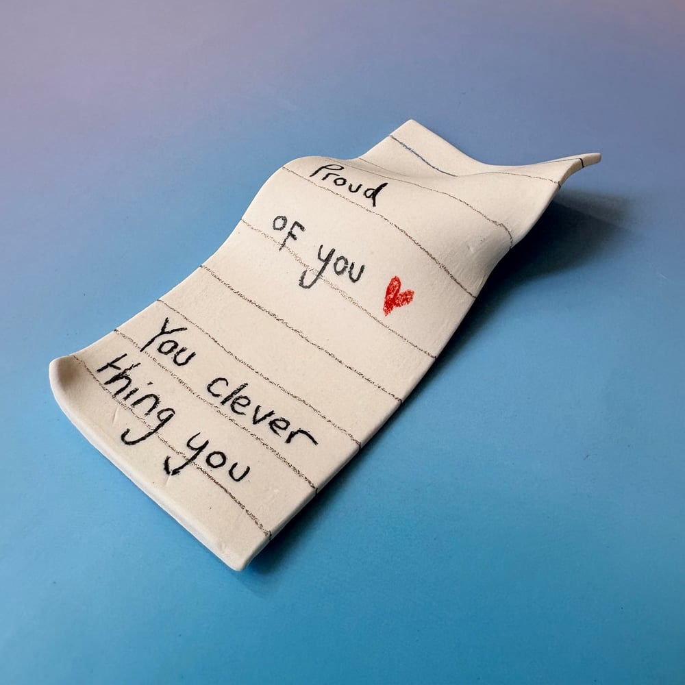 Image of Proud of you porcelain note