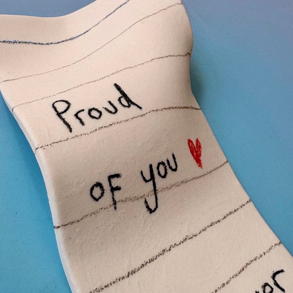 Image of Proud of you porcelain note