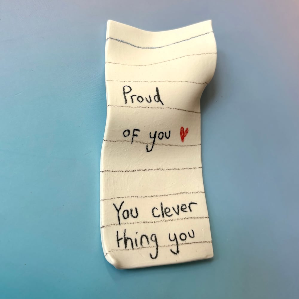 Image of Proud of you porcelain note