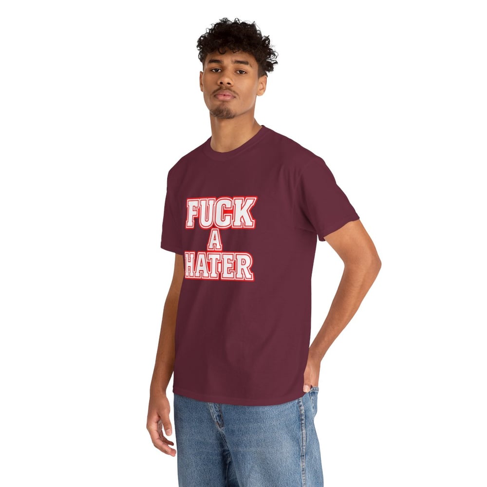 Image of Unisex Fuck a Hater Graphic Tee — Bold Pink Statement T‑Shirt