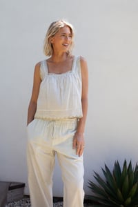Image 3 of Lined Mens Pant in Oat Stripe