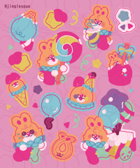Image 1 of Silly Billy Buns Sticker Sheet