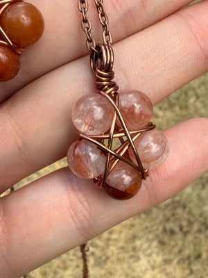 Copper wire pentacle bead pendants