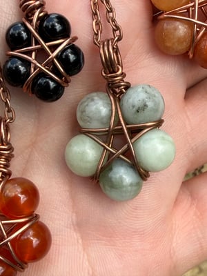Copper wire pentacle bead pendants