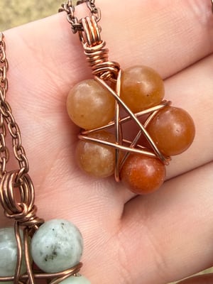 Copper wire pentacle bead pendants