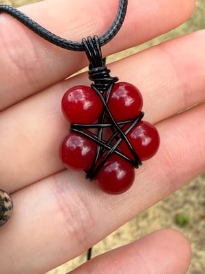 Black Wire Beaded Pentacle Necklaces