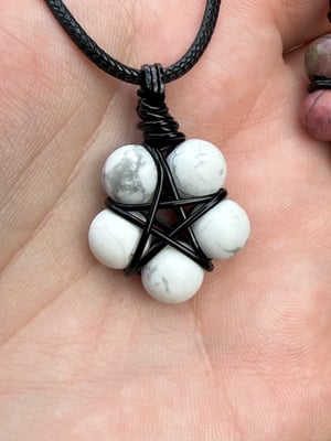 Black Wire Beaded Pentacle Necklaces