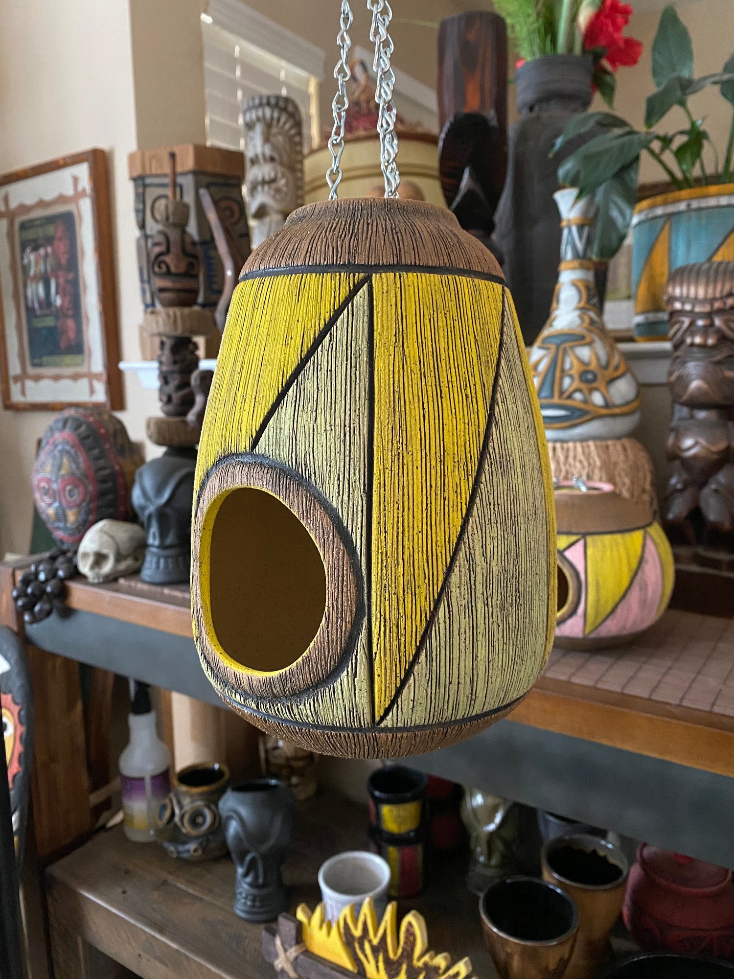 Image of Yellow/Green Birdhouse (b) - US Shipping Included 