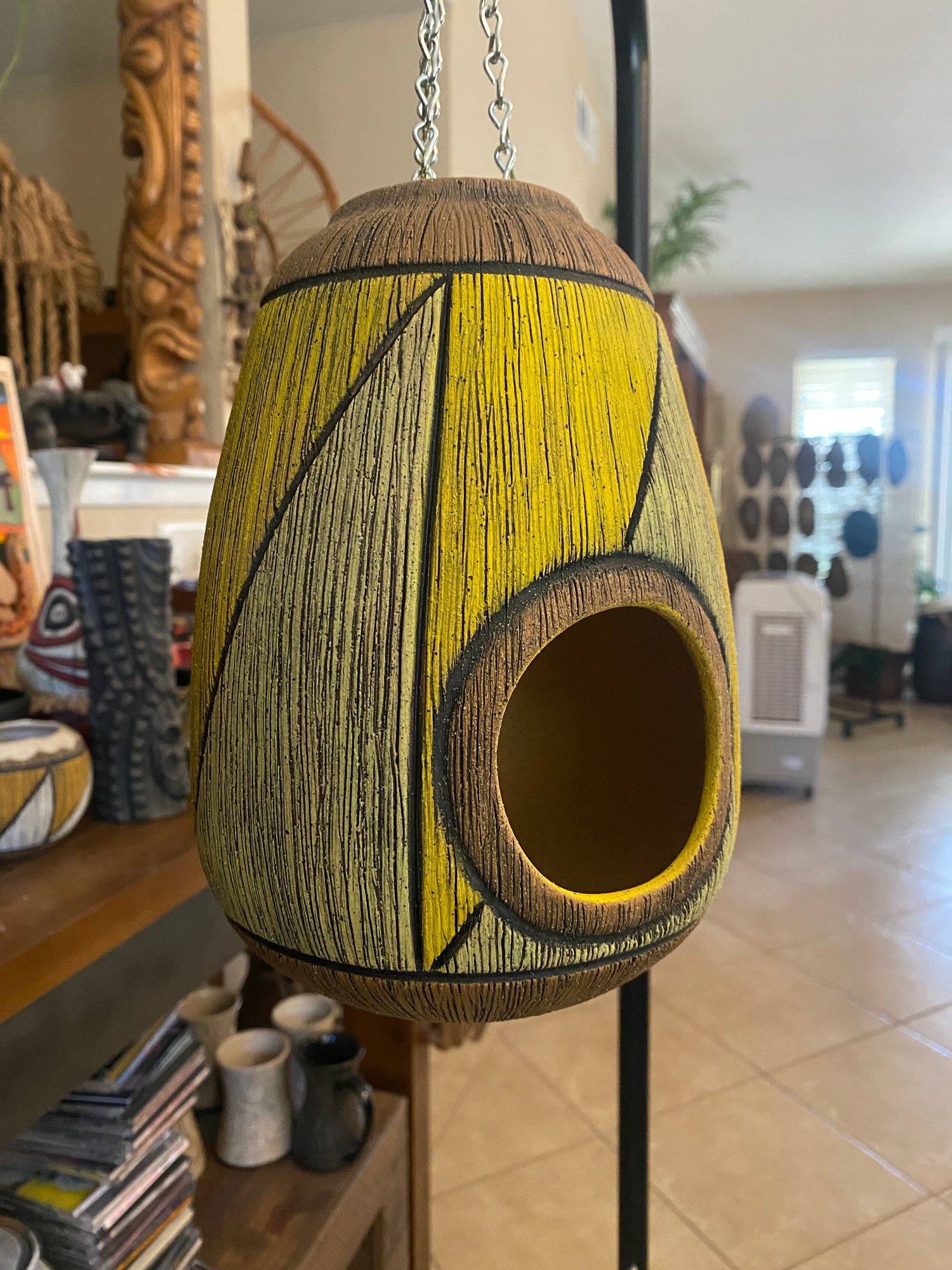 Image of Yellow/Green Birdhouse (b) - US Shipping Included 