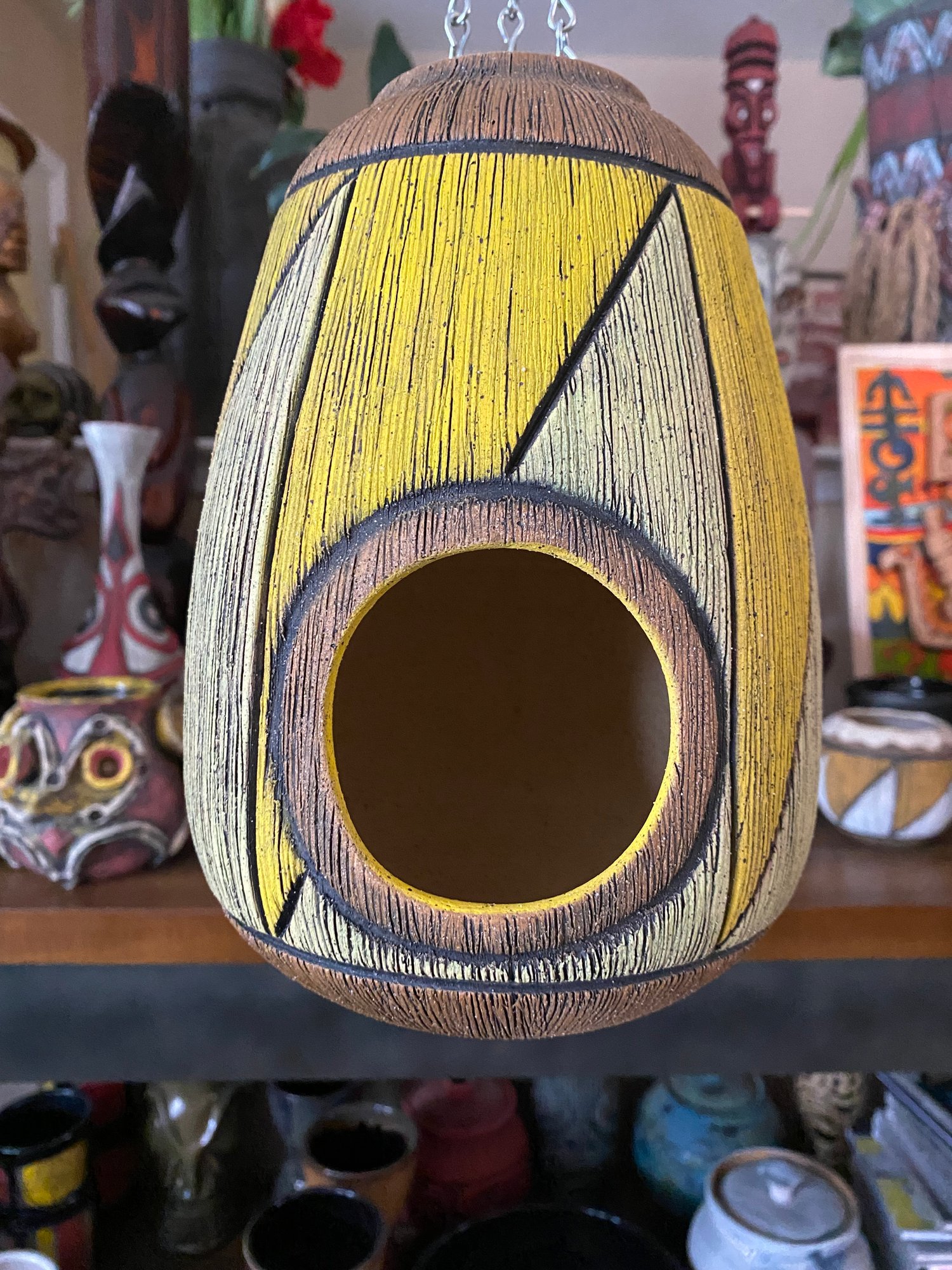 Image of Yellow/Green Birdhouse (b) - US Shipping Included 