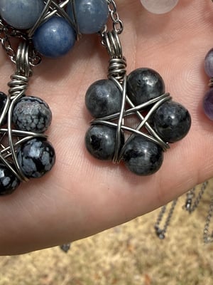 Silver Wire Beaded Pentacle Necklaces