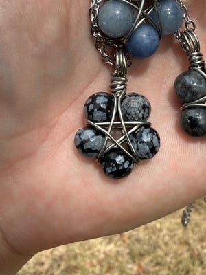 Silver Wire Beaded Pentacle Necklaces