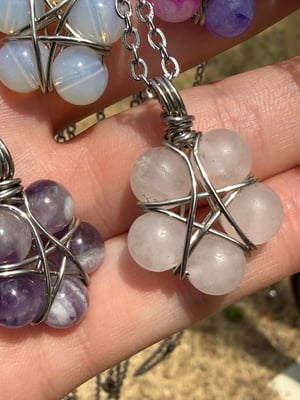 Silver Wire Beaded Pentacle Necklaces
