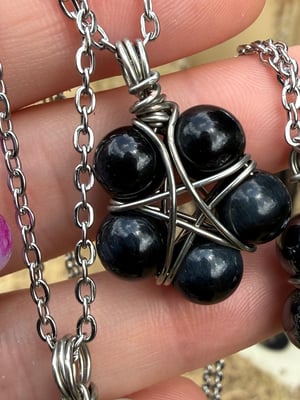 Silver Wire Beaded Pentacle Necklaces