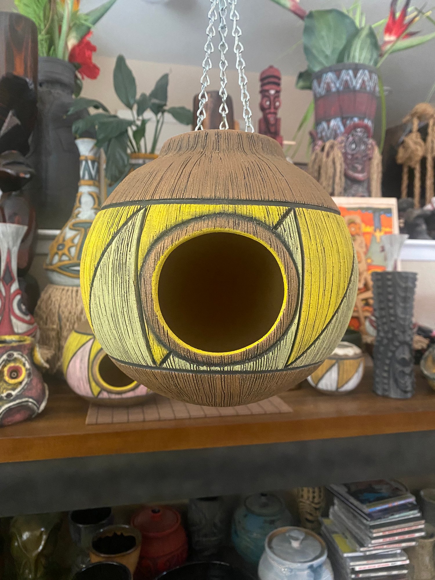 Image of Yellow/Green Birdhouse (c) - US Shipping Included 