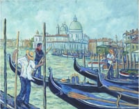 Three Gondoliers - Original Oil Painting