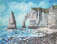 Étretat Cliffs - Original Oil Painting