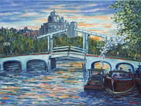 Sunrise Over Amsterdam - Original Oil Painting
