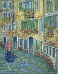 The Flower Canal - Original Oil Painting