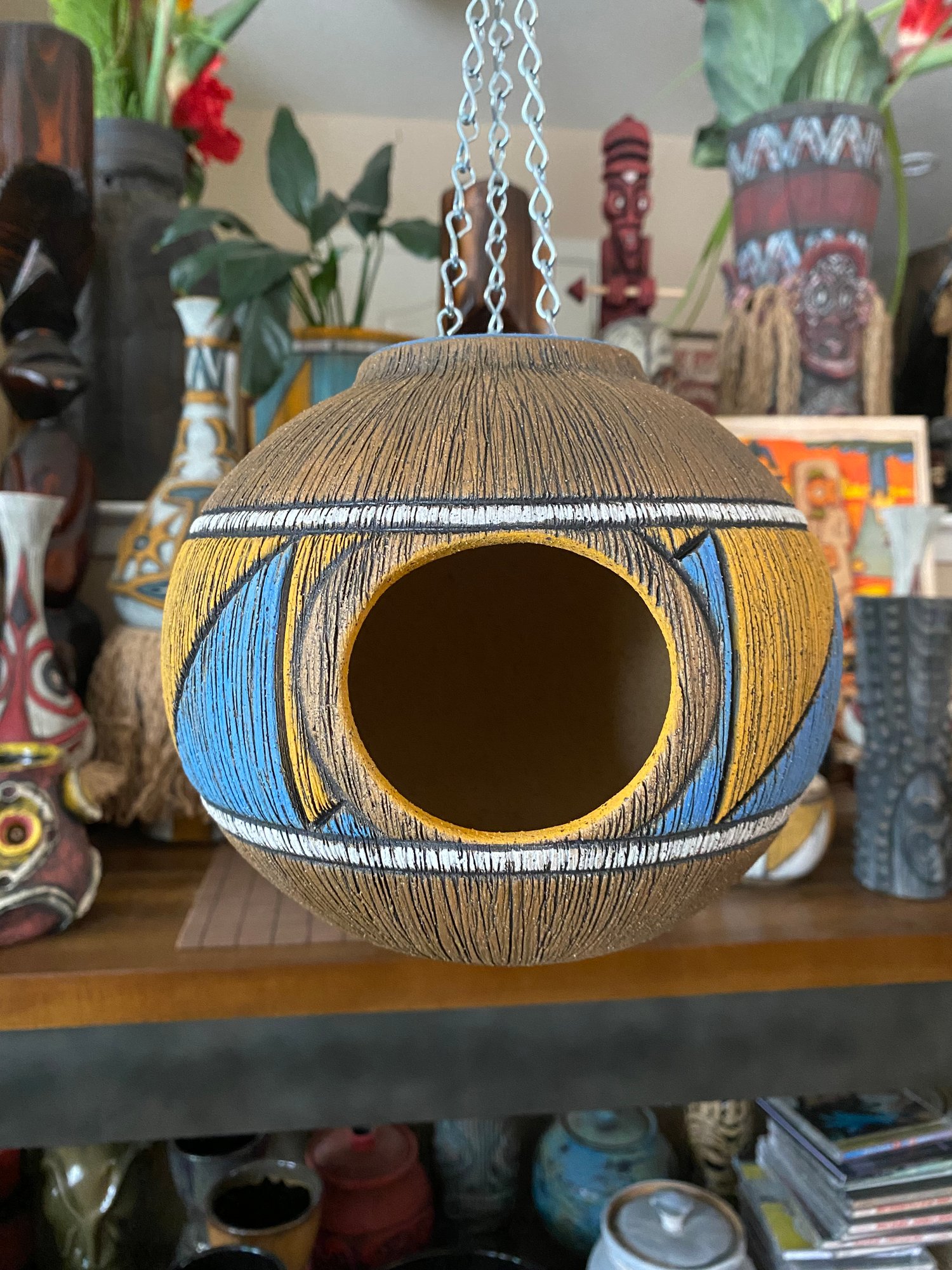 Image of Blue/Orange Birdhouse (a) - US Shipping Included 