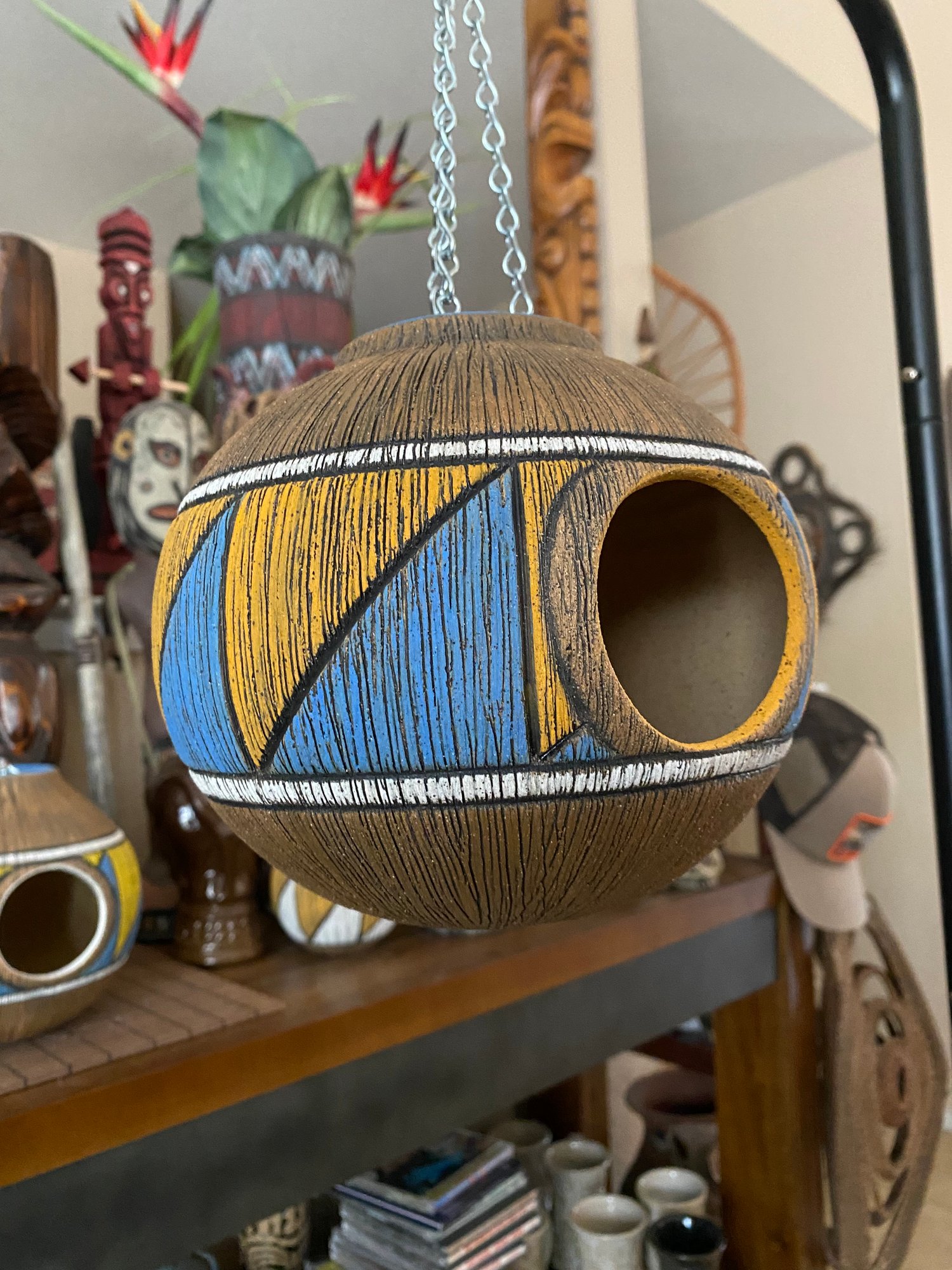 Image of Blue/Orange Birdhouse (a) - US Shipping Included 