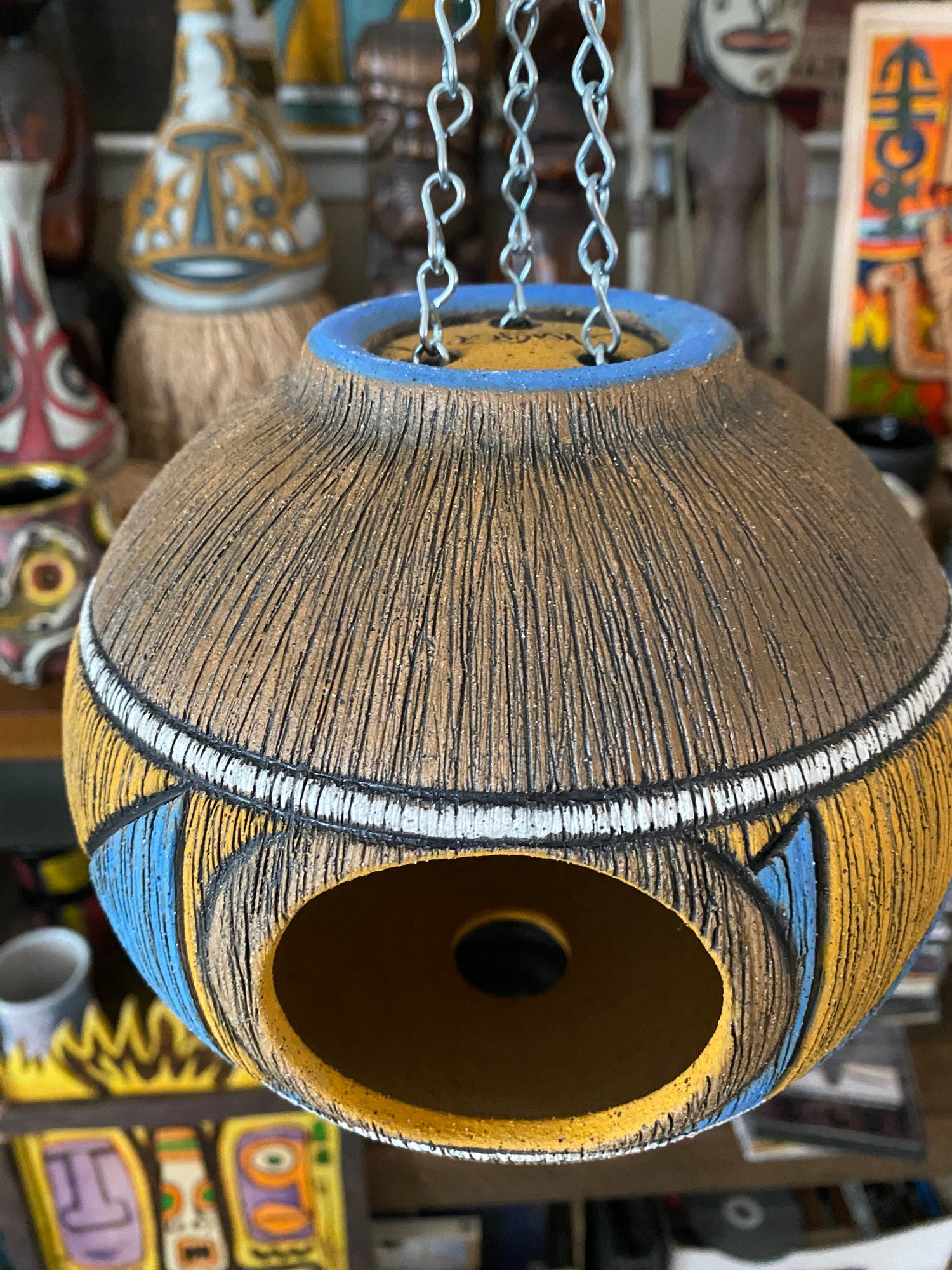 Image of Blue/Orange Birdhouse (a) - US Shipping Included 