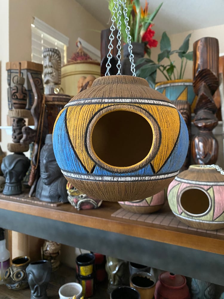 Image of Blue/Orange Birdhouse (b) - US Shipping Included 