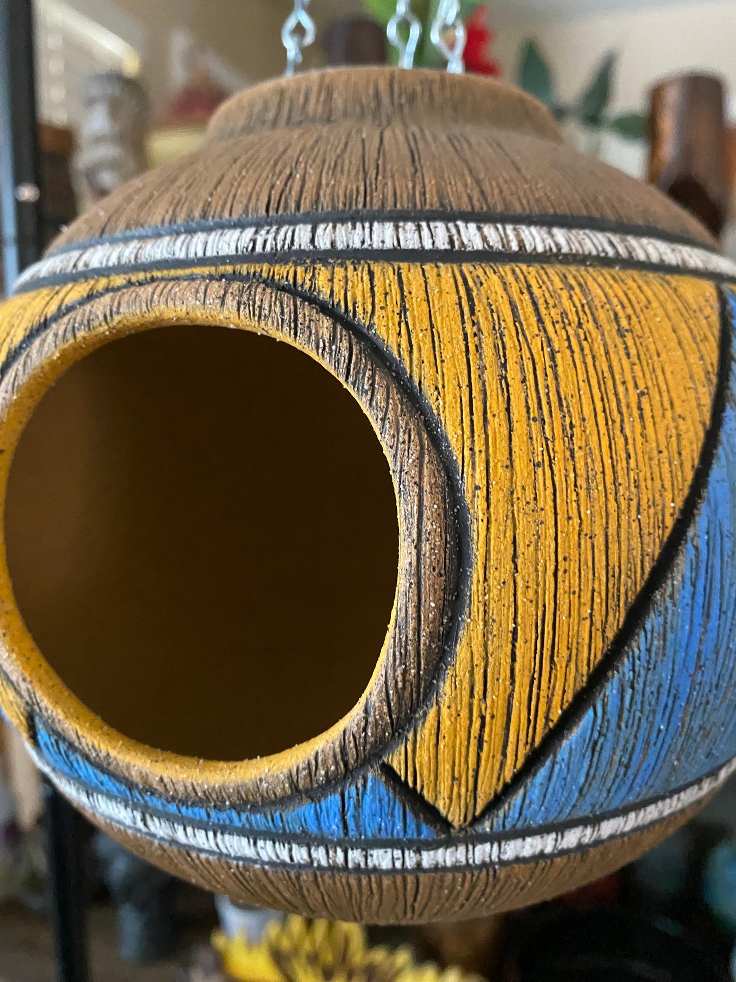 Image of Blue/Orange Birdhouse (b) - US Shipping Included 