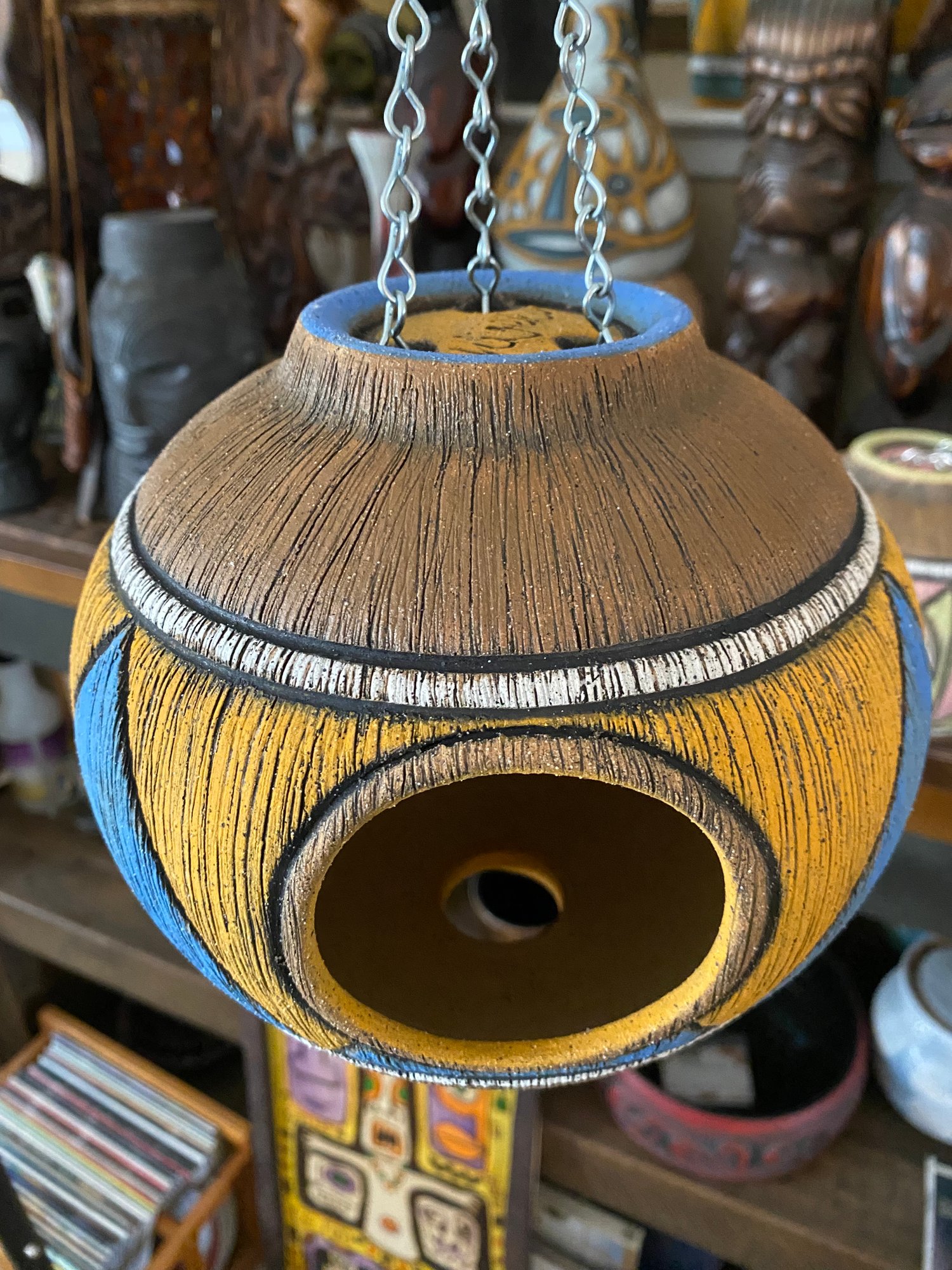Image of Blue/Orange Birdhouse (b) - US Shipping Included 