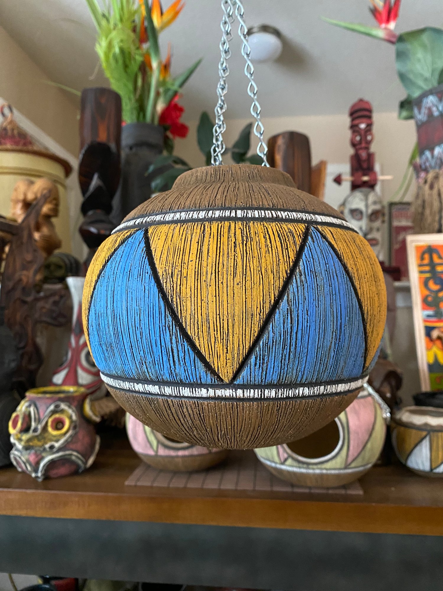 Image of Blue/Orange Birdhouse (b) - US Shipping Included 
