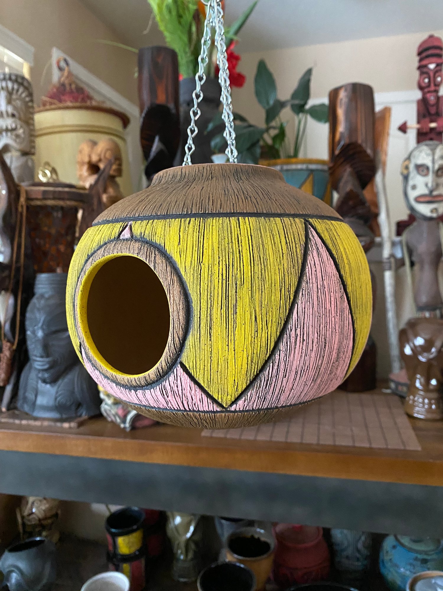 Image of Pink/Yellow Birdhouse (a) - US Shipping Included 