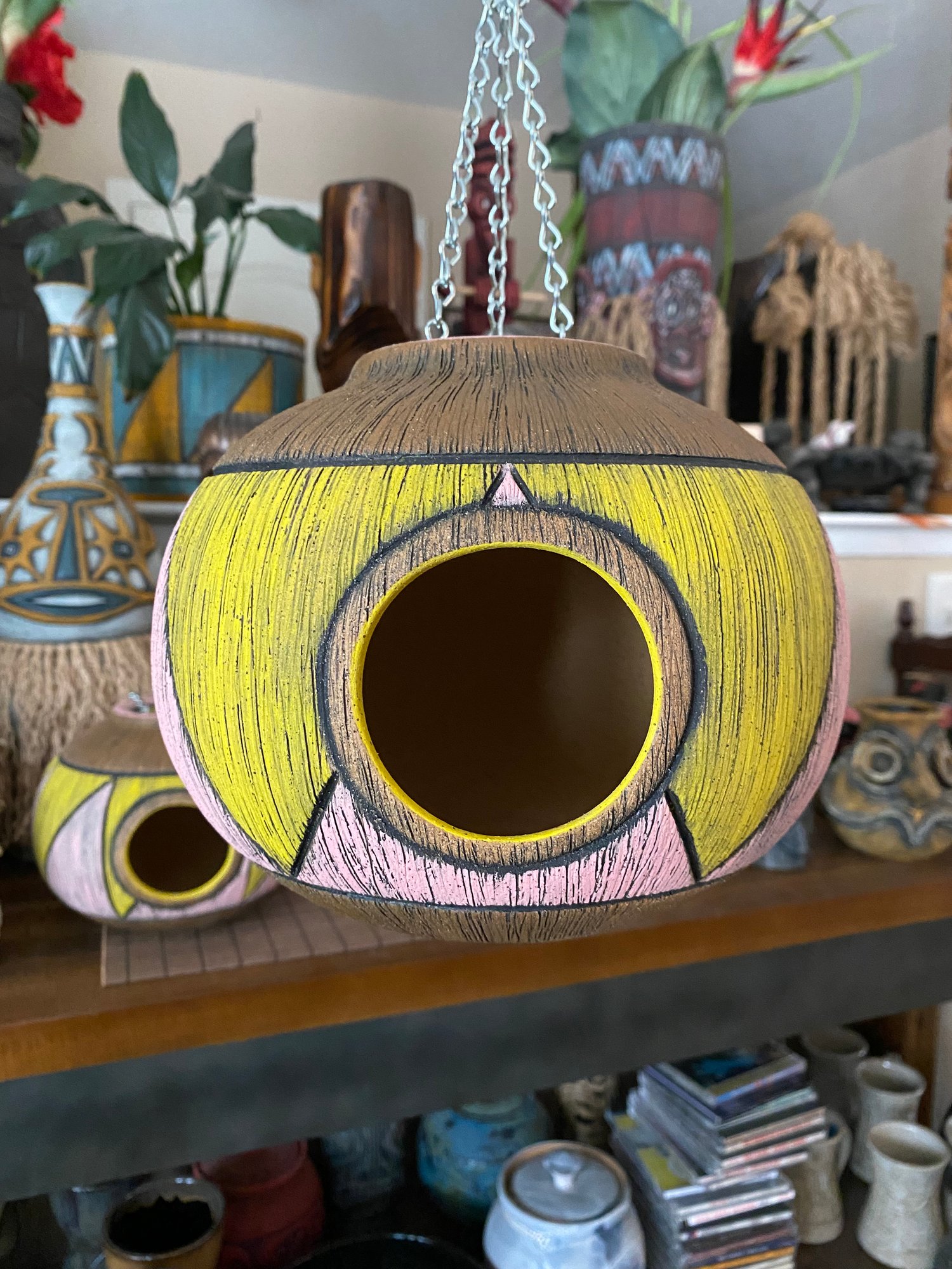 Image of Pink/Yellow Birdhouse (a) - US Shipping Included 