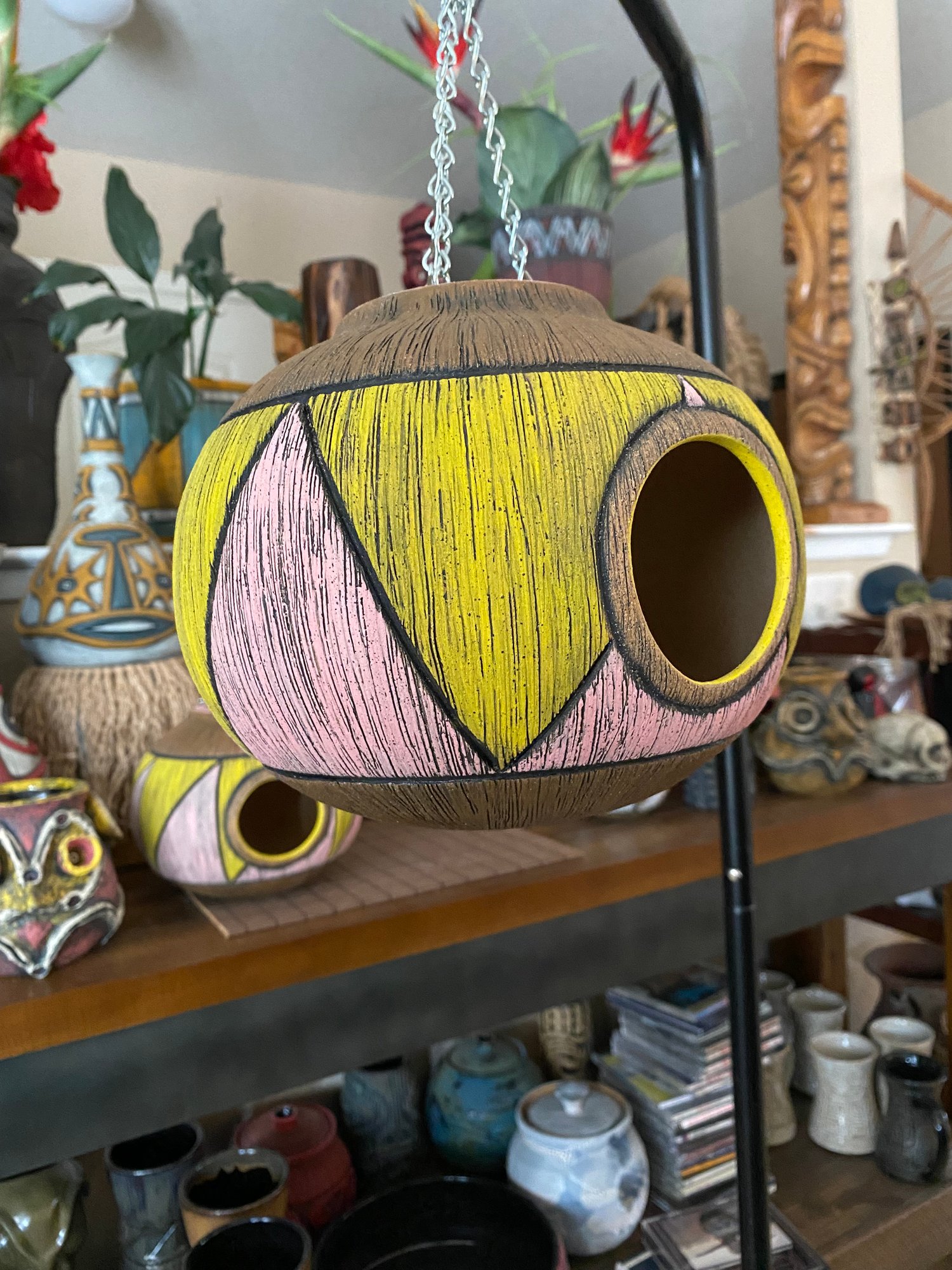 Image of Pink/Yellow Birdhouse (a) - US Shipping Included 