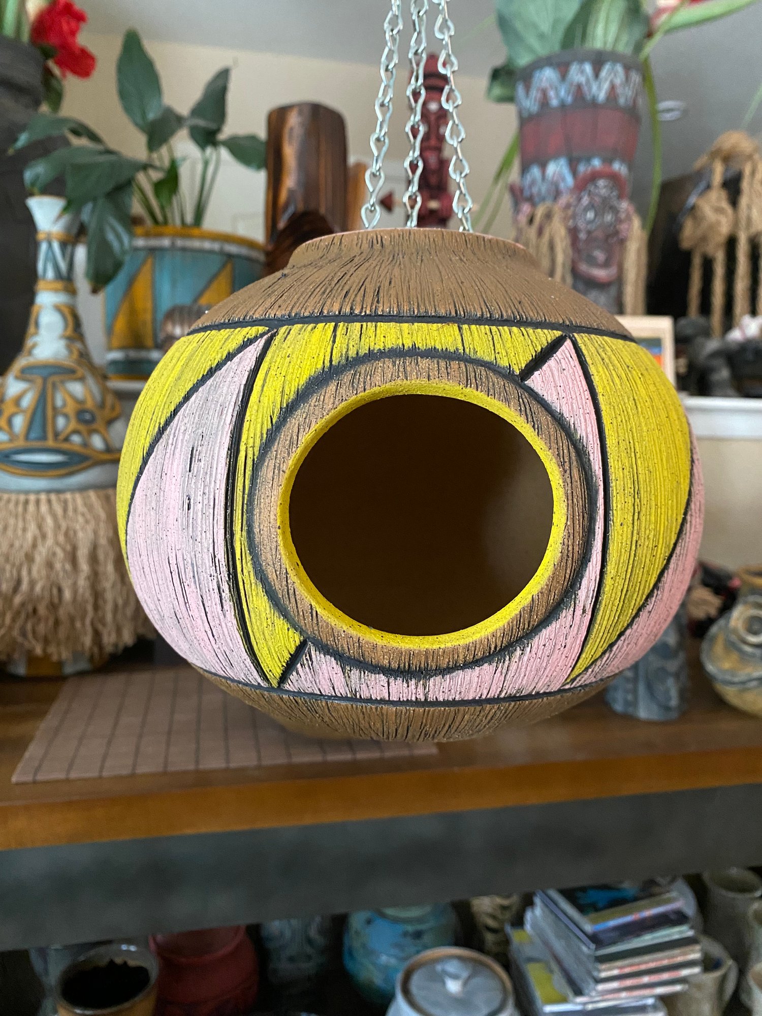 Image of Pink/Yellow Birdhouse (b) - US Shipping Included 