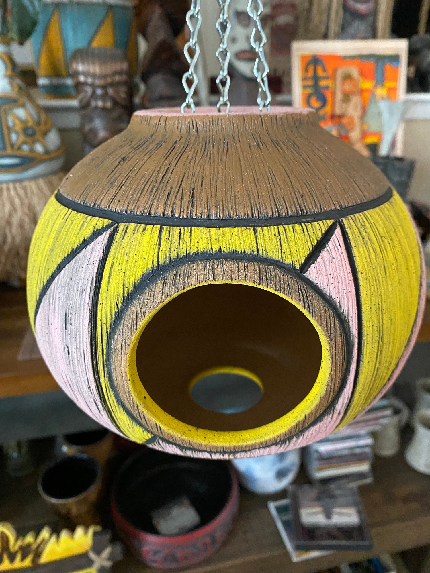 Image of Pink/Yellow Birdhouse (b) - US Shipping Included 
