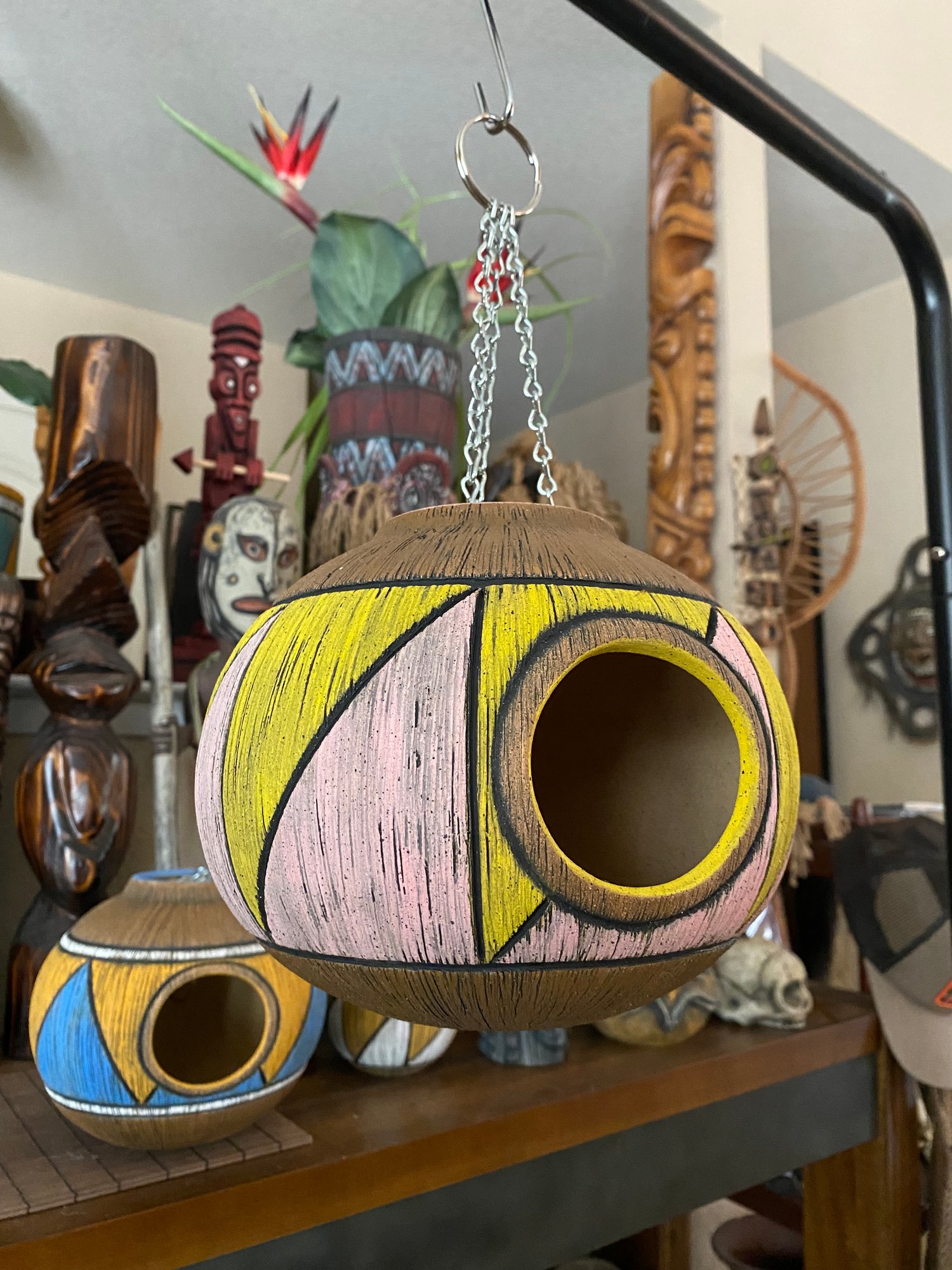 Image of Pink/Yellow Birdhouse (b) - US Shipping Included 