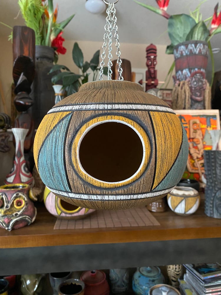 Image of Turquoise/Orange Birdhouse - US Shipping Included 