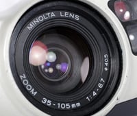 Image 9 of WHITE Minolta Freedom Zoom 105i compact 35mm camera with 35-105mm lens (#2799)
