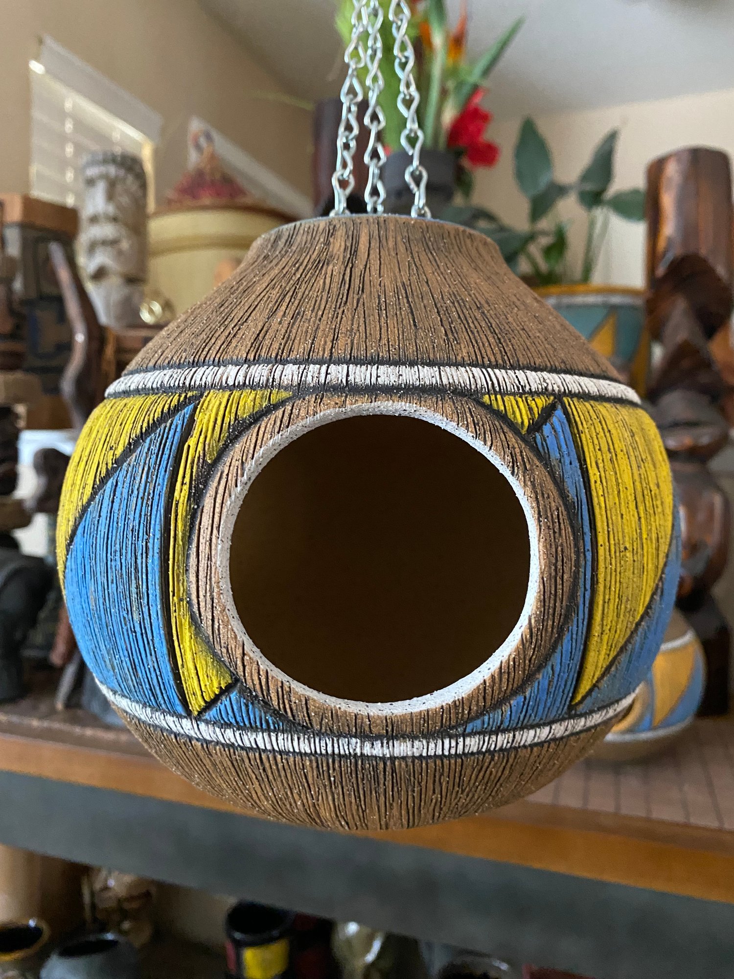 Image of Blue/Yellow Birdhouse - US Shipping Included 