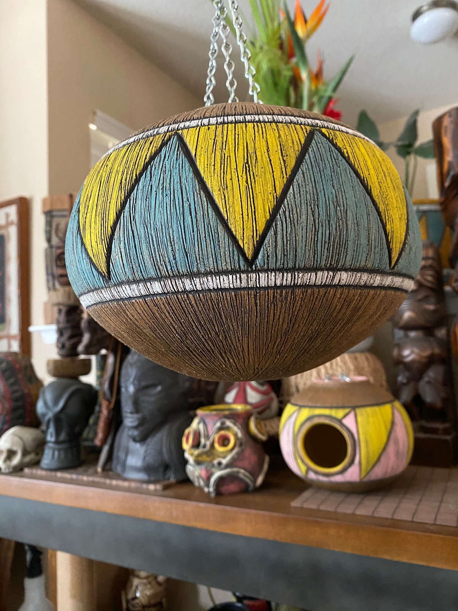 Image of Turquoise/Yellow Birdhouse (a) - US Shipping Included 