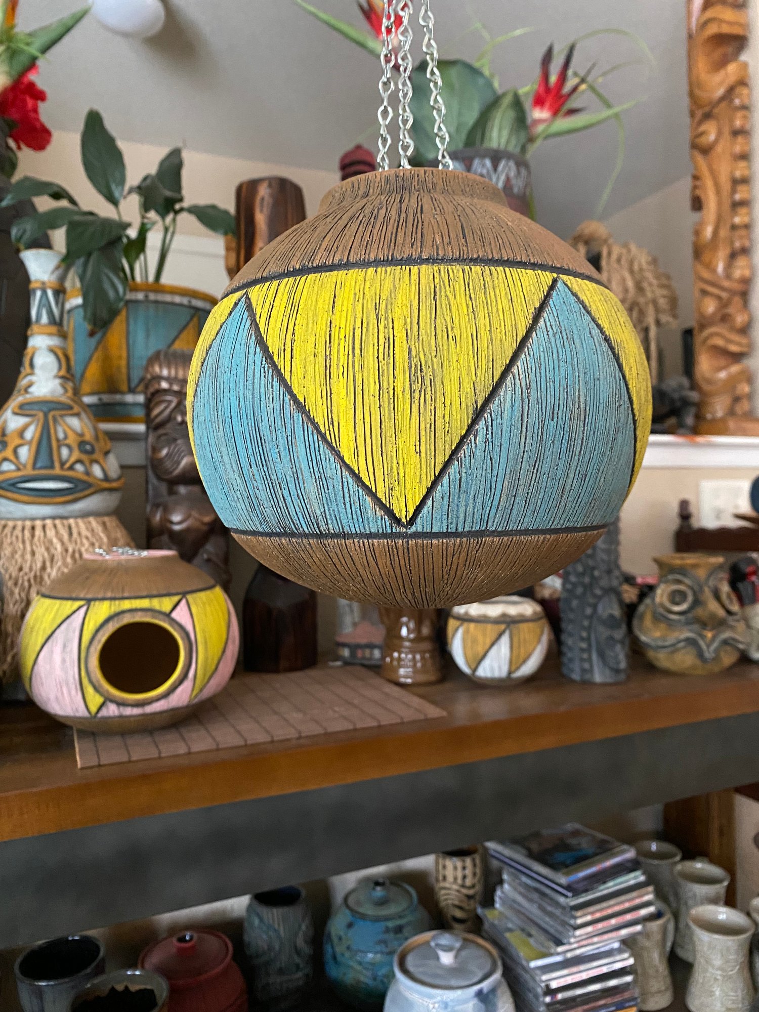 Image of Turquoise/Yellow Birdhouse (b) - US Shipping Included 