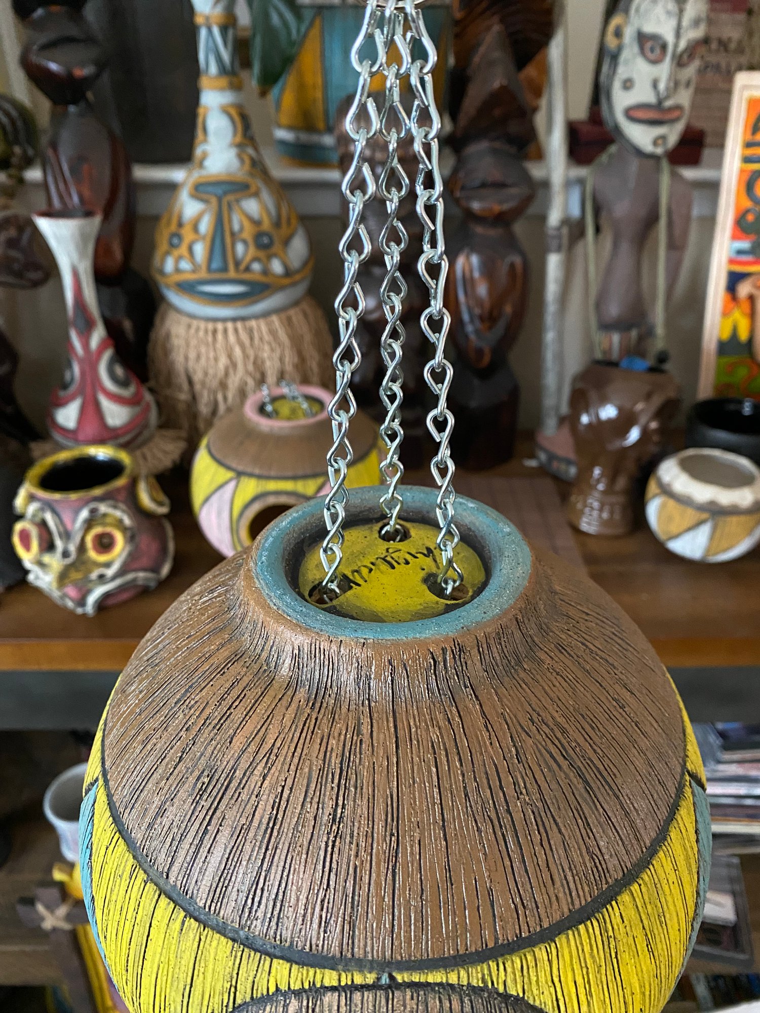 Image of Turquoise/Yellow Birdhouse (b) - US Shipping Included 