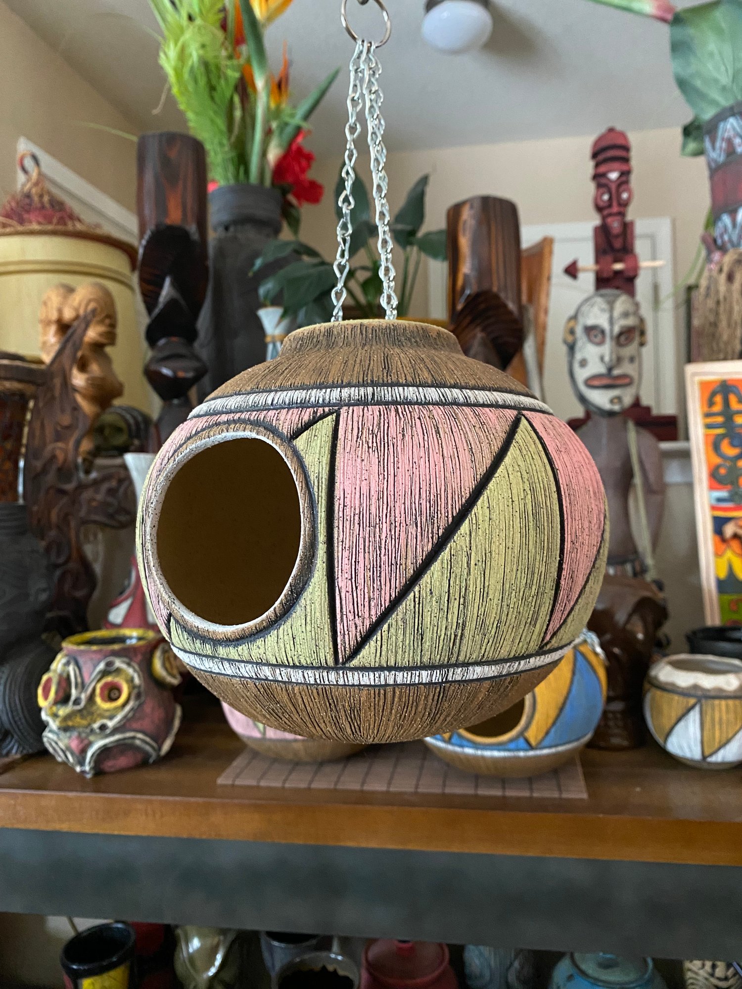 Image of Pink/Green Birdhouse (a) - US Shipping Included 