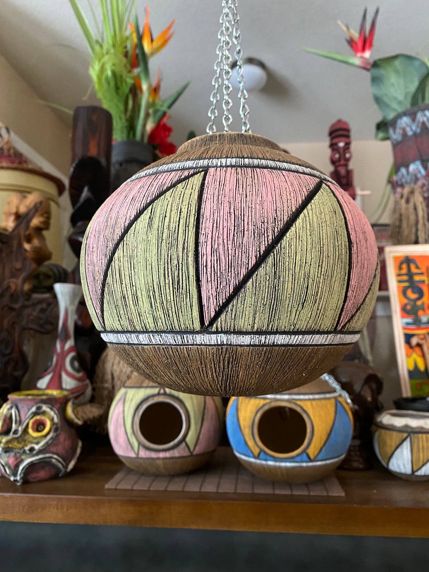 Image of Pink/Green Birdhouse (a) - US Shipping Included 