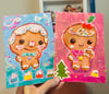 RESERVED for Lily S. Frosted Gingerbread boy and girl- original 5x7