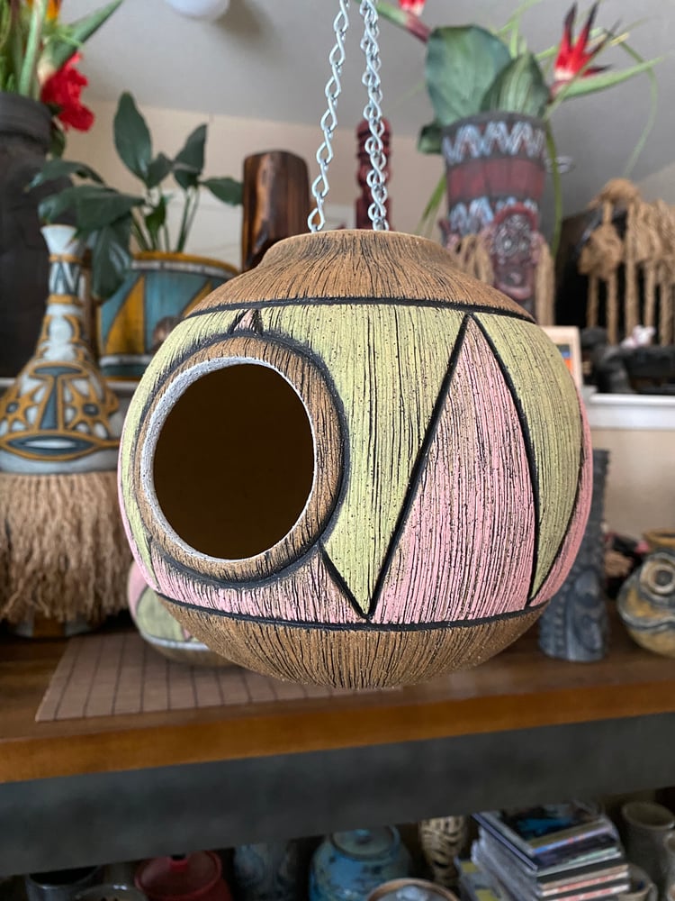 Image of Pink/Green Birdhouse (b) - US Shipping Included 