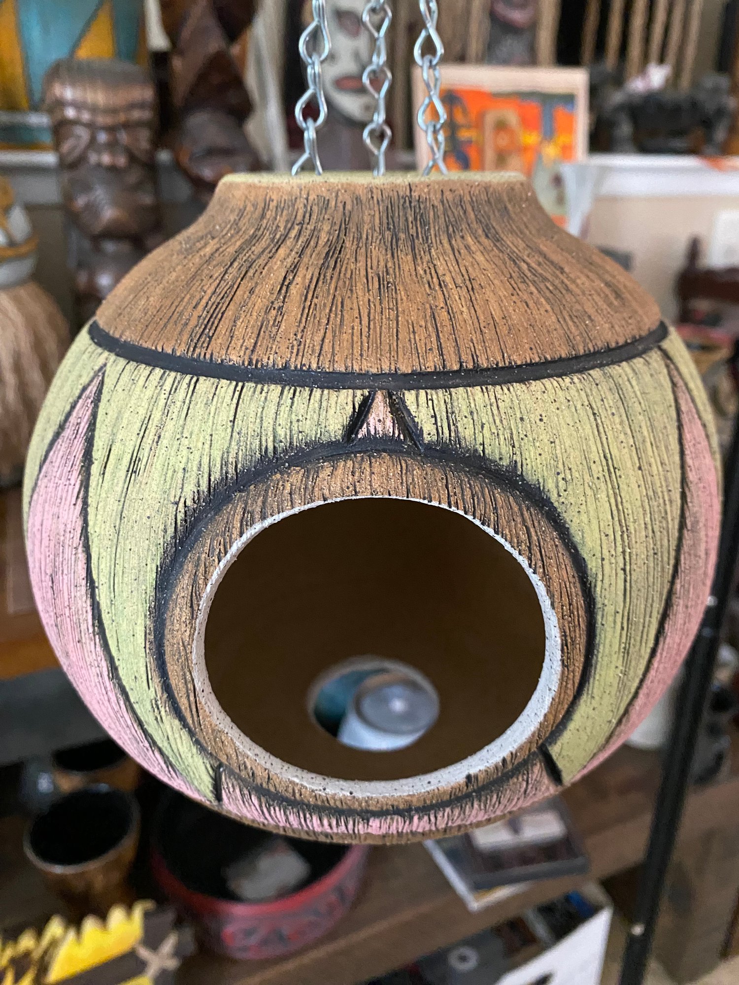 Image of Pink/Green Birdhouse (b) - US Shipping Included 