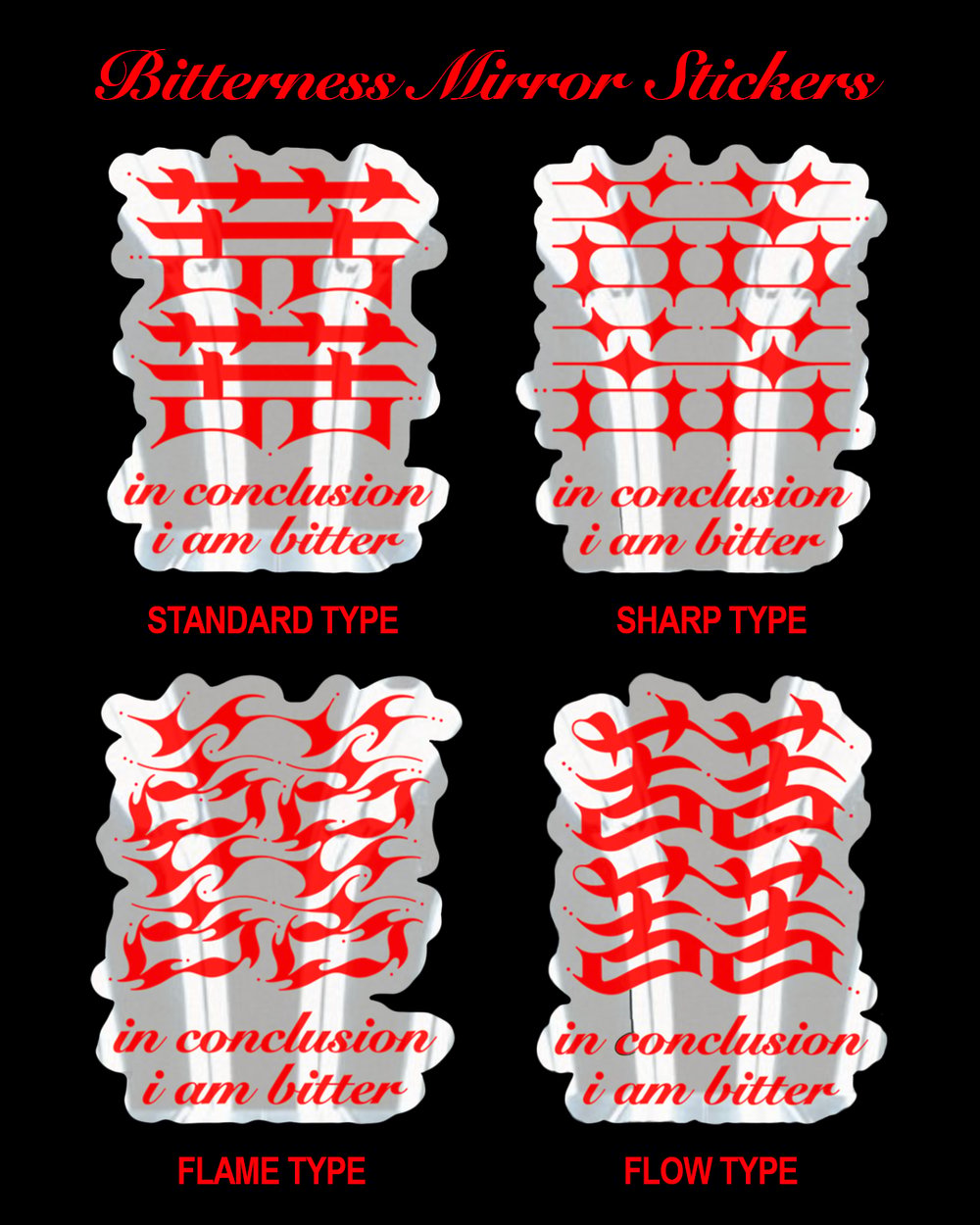 Image of Bitterness Mirror Stickers