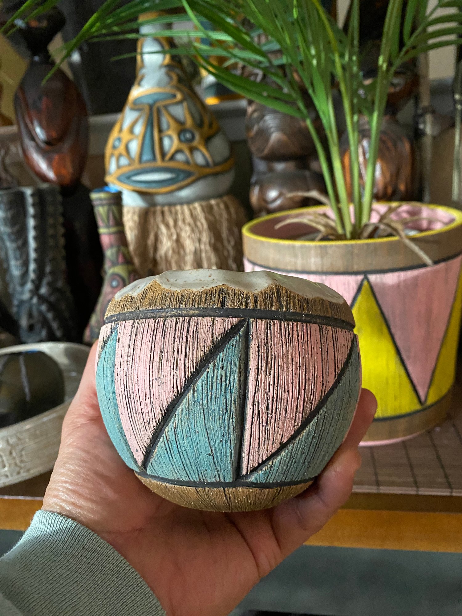 Image of Turquoise /Pink Coconut Mug - US Shipping Included 