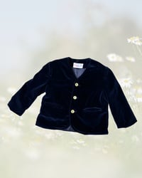Image 1 of Vintage Velvet Navy Blazer-2T